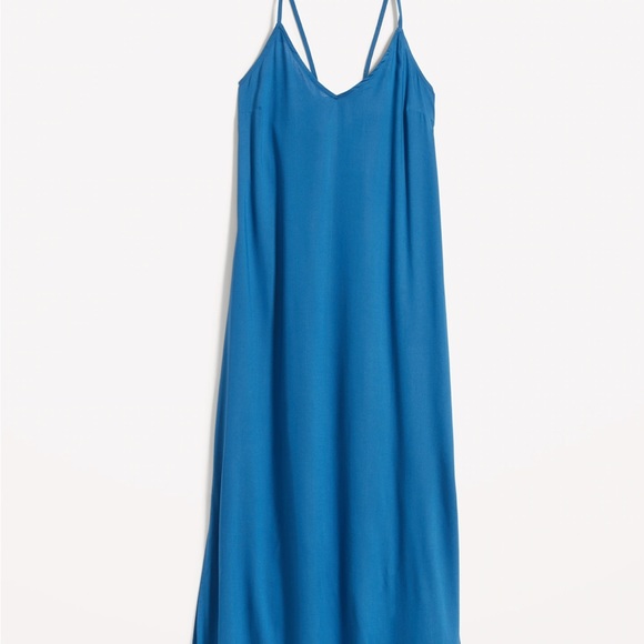 NWT OLD NAVY Tie-Back Maxi Slip Dress Color: Batik Blue - Picture 3 of 8